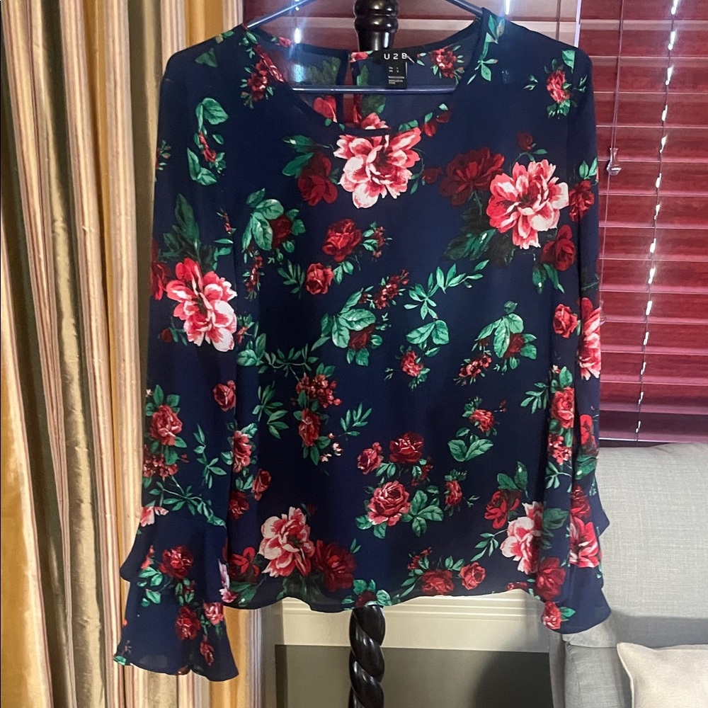 Floral Navy Women's Top
